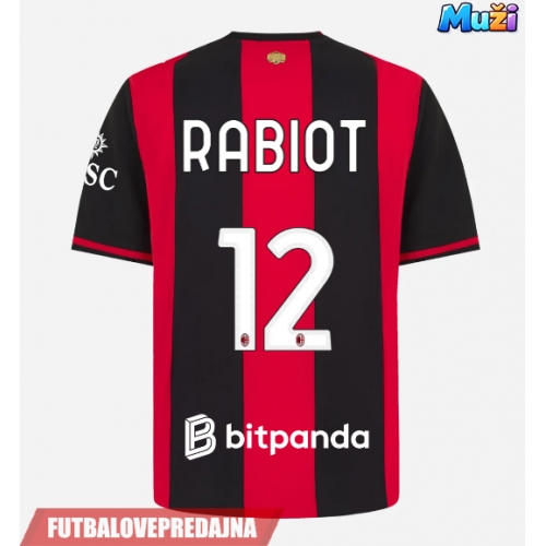 Lacne Muži Futbalové dres AC Milan Adrien Rabiot #12 2026-27 Krátky Rukáv - Domáci